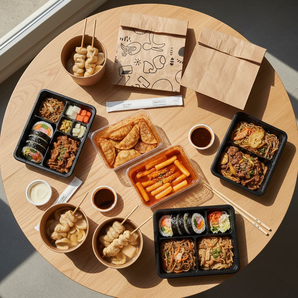 Servicios de comida callejera coreana para llevar